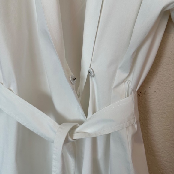 Lafayette148 White Top/Blouse/Tunic Short Sleeve Surplice Neck Wrap Front Large - Picture 10 of 16